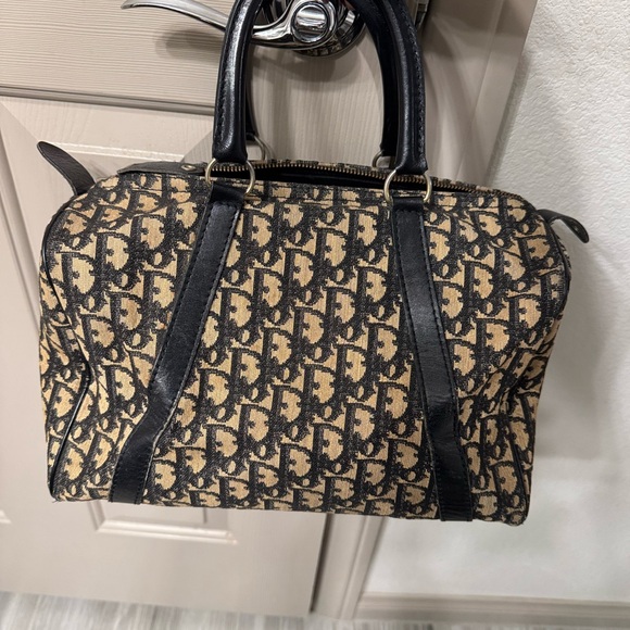 Designer Black and Tan Vintage Christian Dior Boston Bag - Picture 1 of 7